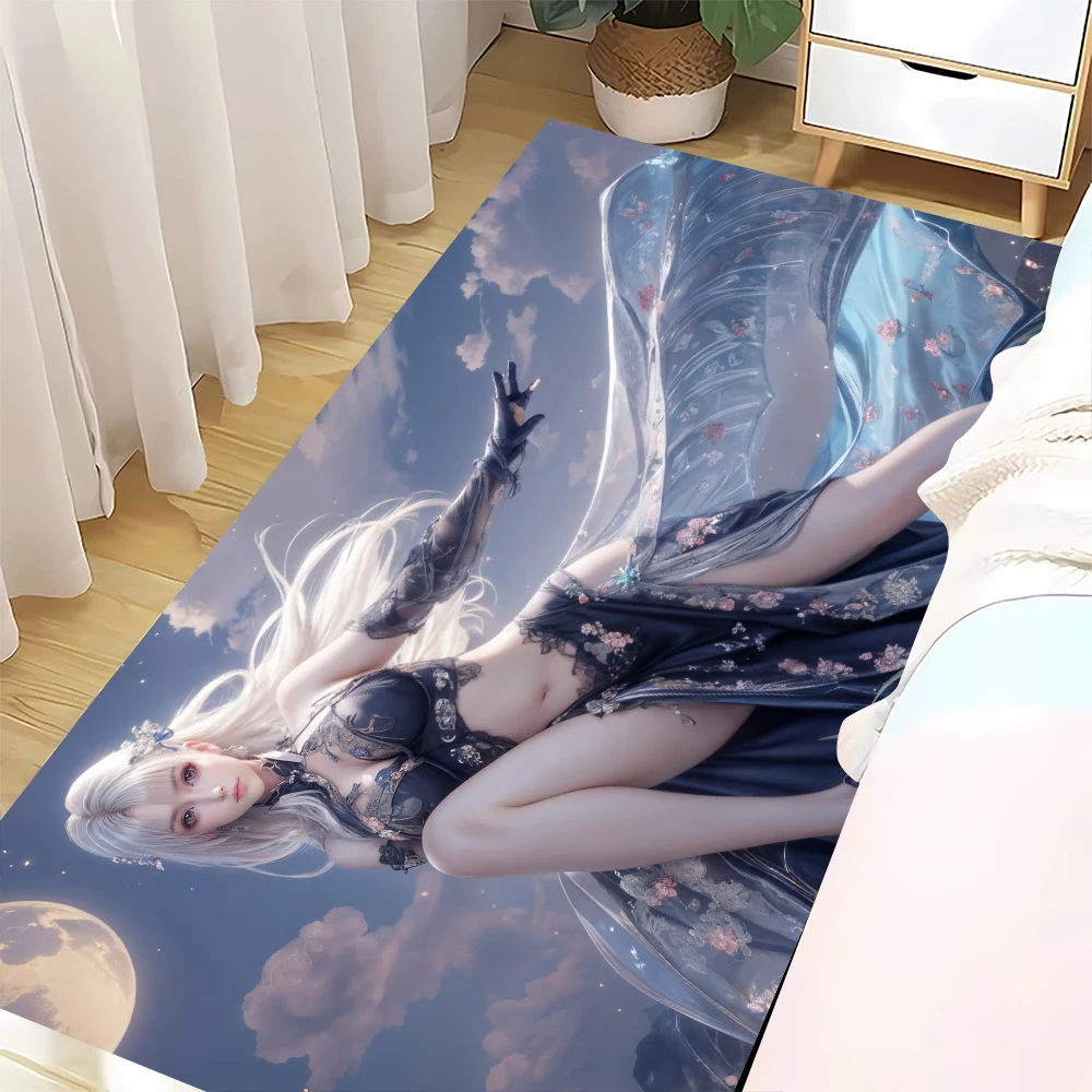 Sexy Medusa Anime Doormat Floor Bathroom Kitchen Beach Mat Flannel Sponge Super Absorbent Cloth Printed Bedroom Decoration