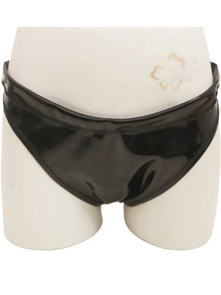 

Сексуальные женские двойные блестящие трусы из искусственной кожи, популярные короткие трусы из ПВХ с мокрым эффектом, колготки, стринги, бикини для выступлений на сцене, Bragas, стринги