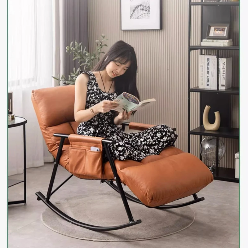 

Rocking Chair Lazy Sofa Chairs Technology Cloth Lounge Chairs Adjustable Backrest Washable Relaxation and Comfort Recliner Chair