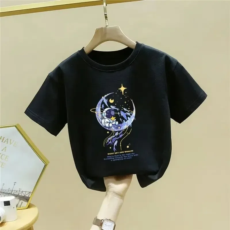 Summer Children's Clothing Short Sleeve T Shirt for Boys or Girls Fashion Cartoon Print Children's T Shirt Pure Cotton Kids Tops