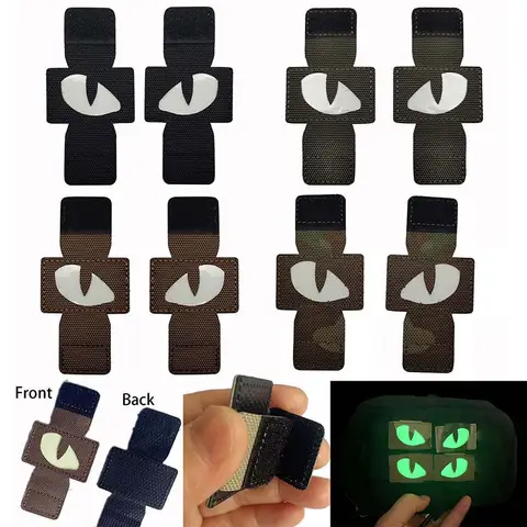 Kat Duivel Ogen Badges Kleding Sticker Glow in Dark, Combat Ranger Applique Tactische Apparatuur Klittenband Patch Glow in dark