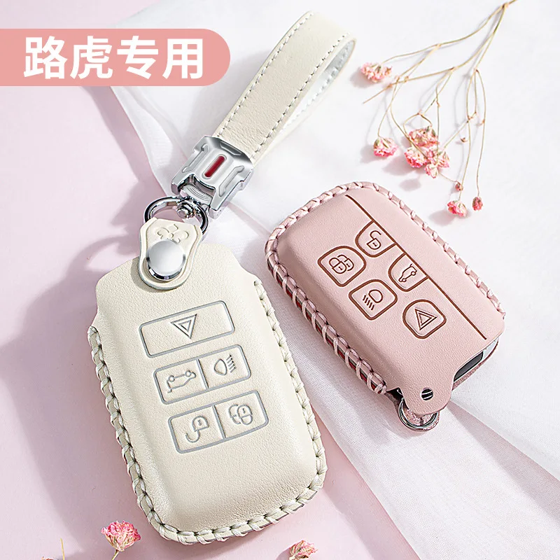 

Genuine Leather Key Case Cover for Range Rover Sport, Discovery 5 Freelander 2 Evoque, Velar – Premium Car Interior Accessories