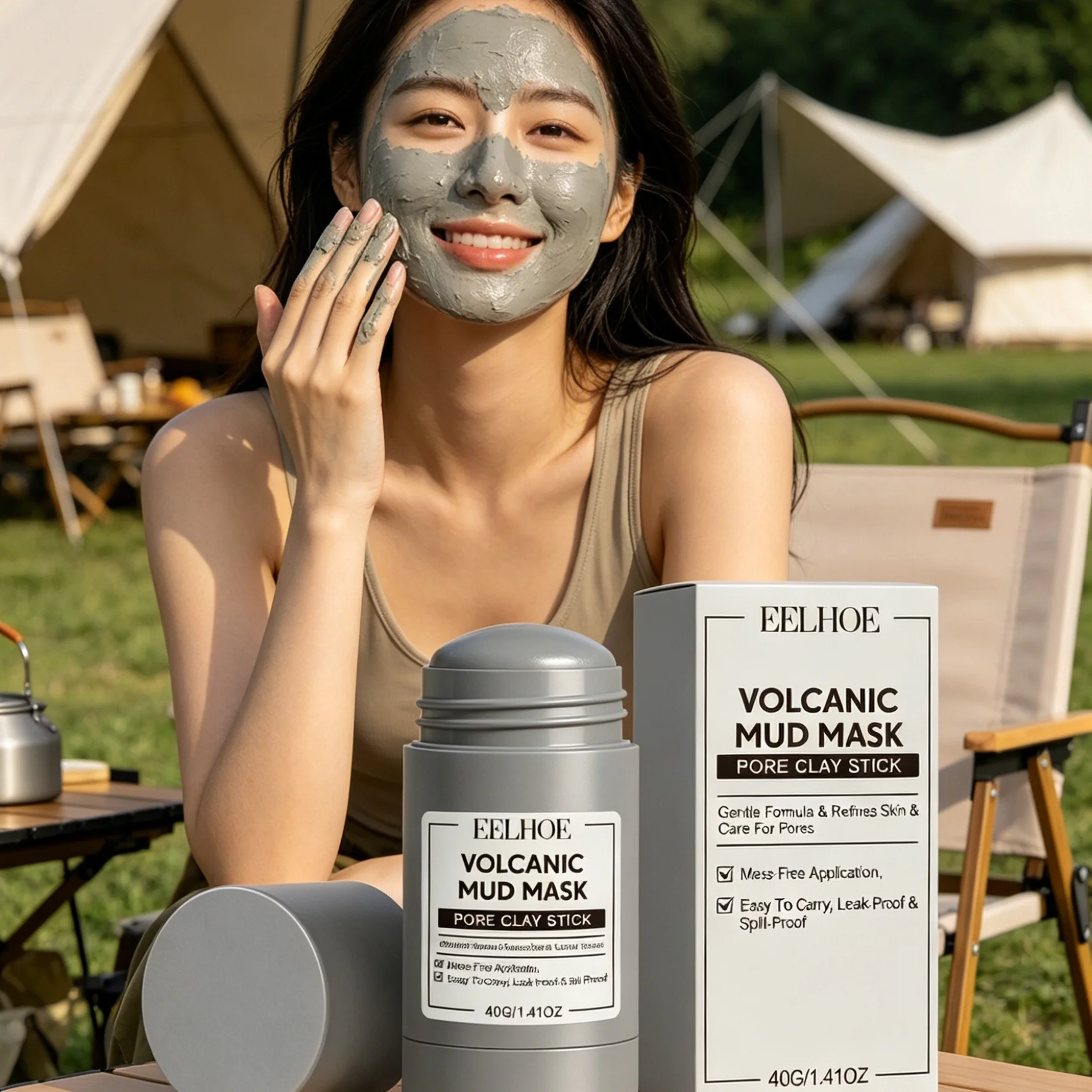 Mud Mask Kaolin - EELHOE Volcanic Mud Mask Pore Cleansing