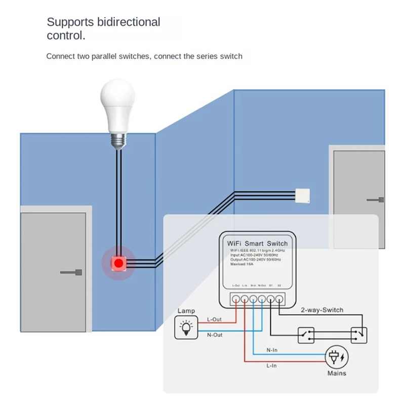 Für Matter 16A Smart Wifi Schalter One Open Dual Control Control Schalter Mini Smart Breaker Sprachsteuerung Funktioniert Mit Einfache Installation