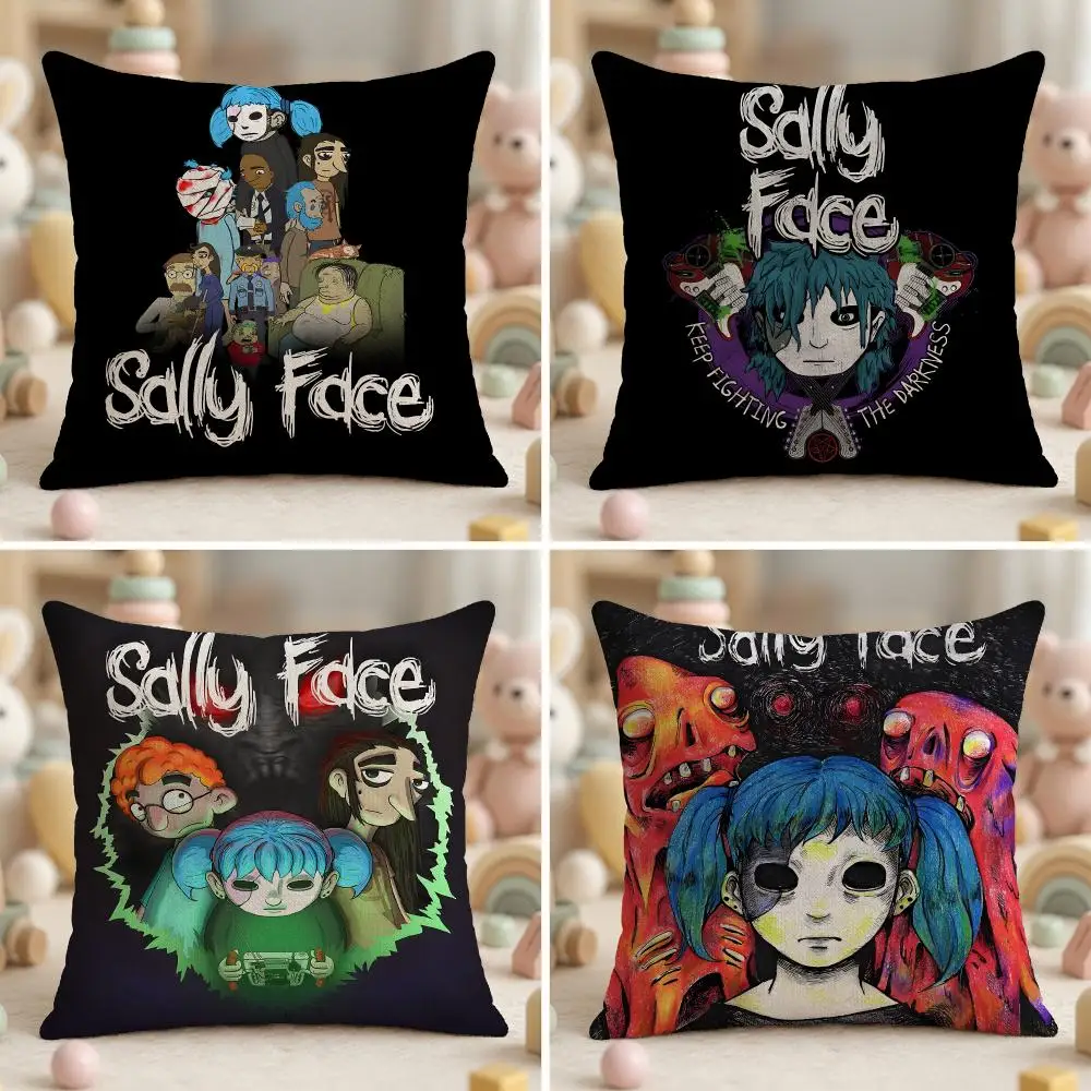 Cushion Cover Wrinkle-Resistant Short Plush Pillow Case Breathable Machine-Washable Video Game S-Sally Face