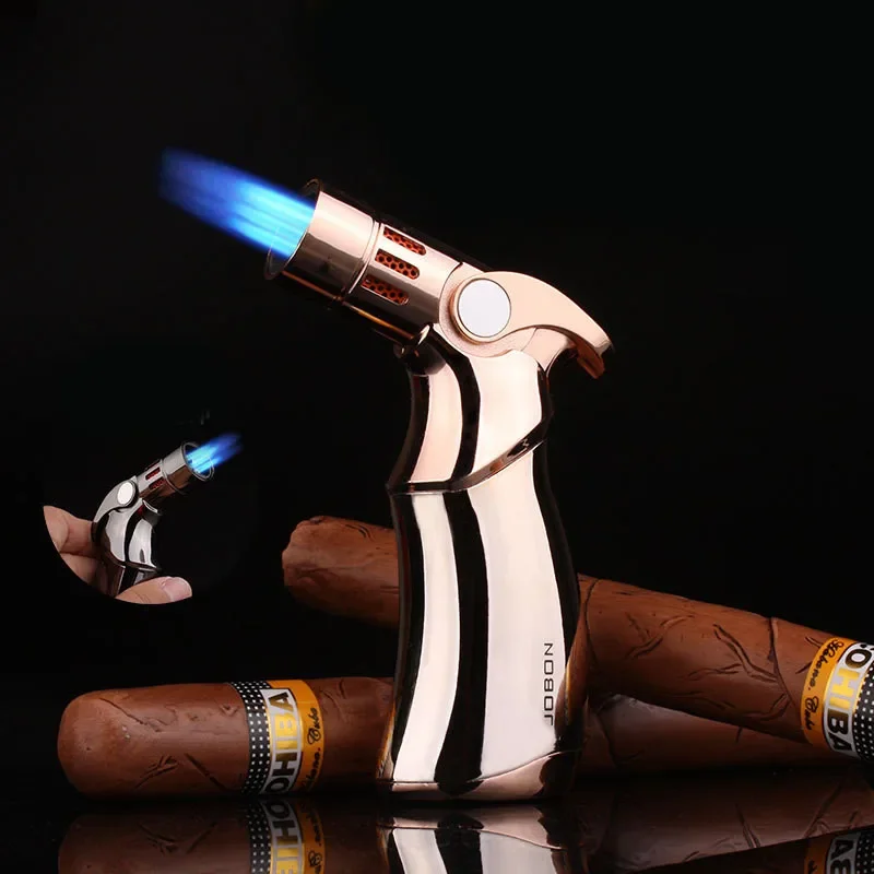 

2025 New Jobon's Powerful Wham Four Torch Lighter Jets Turbo Grill Butane Gas Lighter Windproof Cigar Gadget for Man