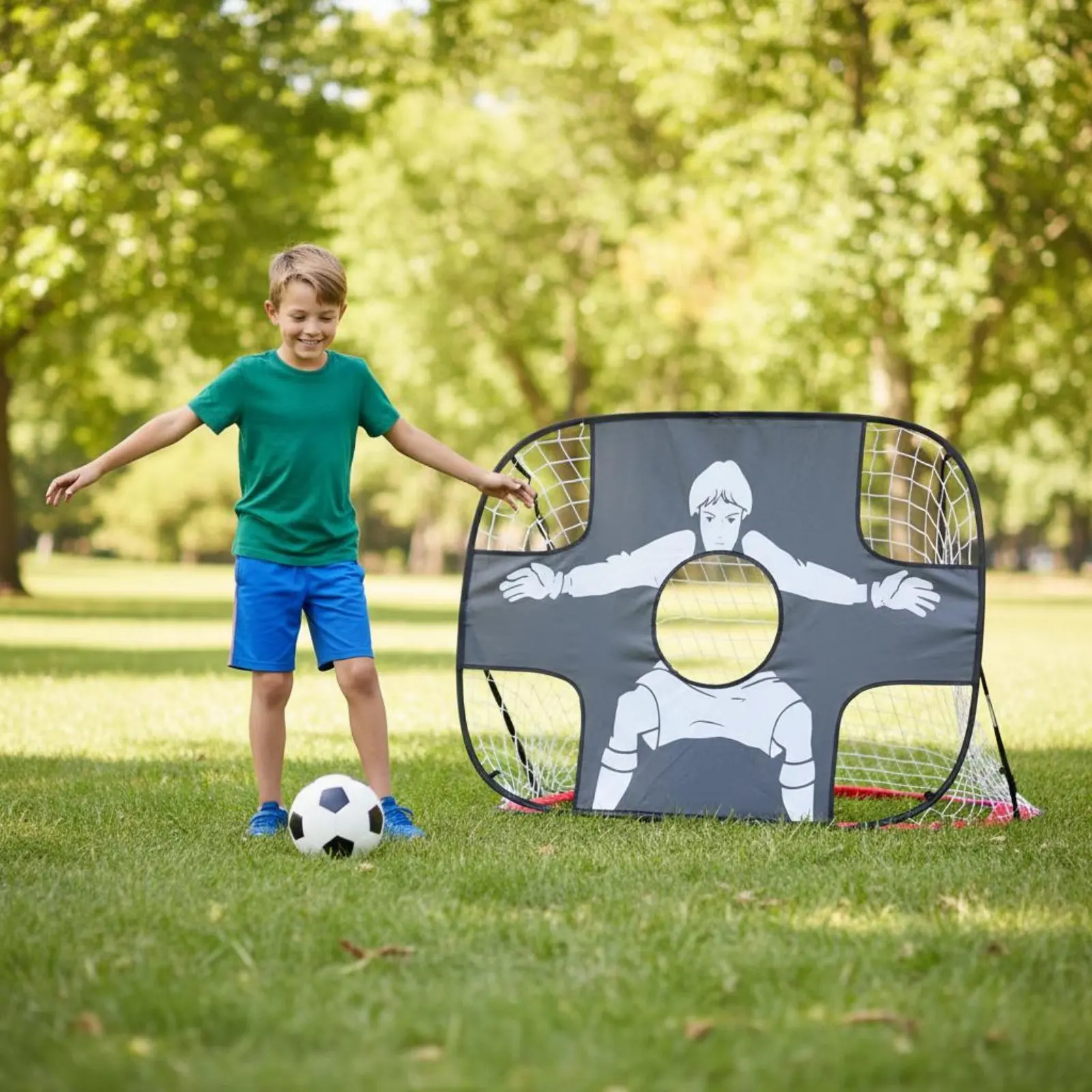 

Portable Kids Kickball Net Wind Resistant 2-in-1 Quick-Setup Kickball Net Sports Equipment Outdoor Toy for Young Children, Park