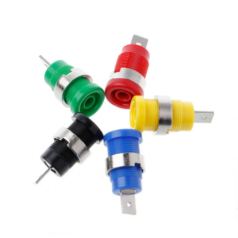 5 Pcs 4mm Banana Plugs Female Socket Plug Wire Connector 5 Colors