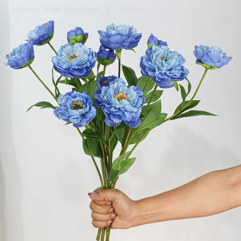 การจําลองกลิ่นหอมธรรมชาติ Peony ดอกไม้เครื่องประดับตกแต่งบ้านการถ่ายภาพ Props ดอกไม้ผ้าไหม