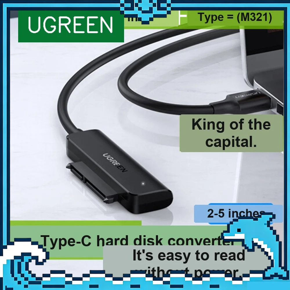UGREEN 70609 USB 3.0 to SATA Adapter Cable for 2.5 Inch SATA HDD SSD 5Gbps