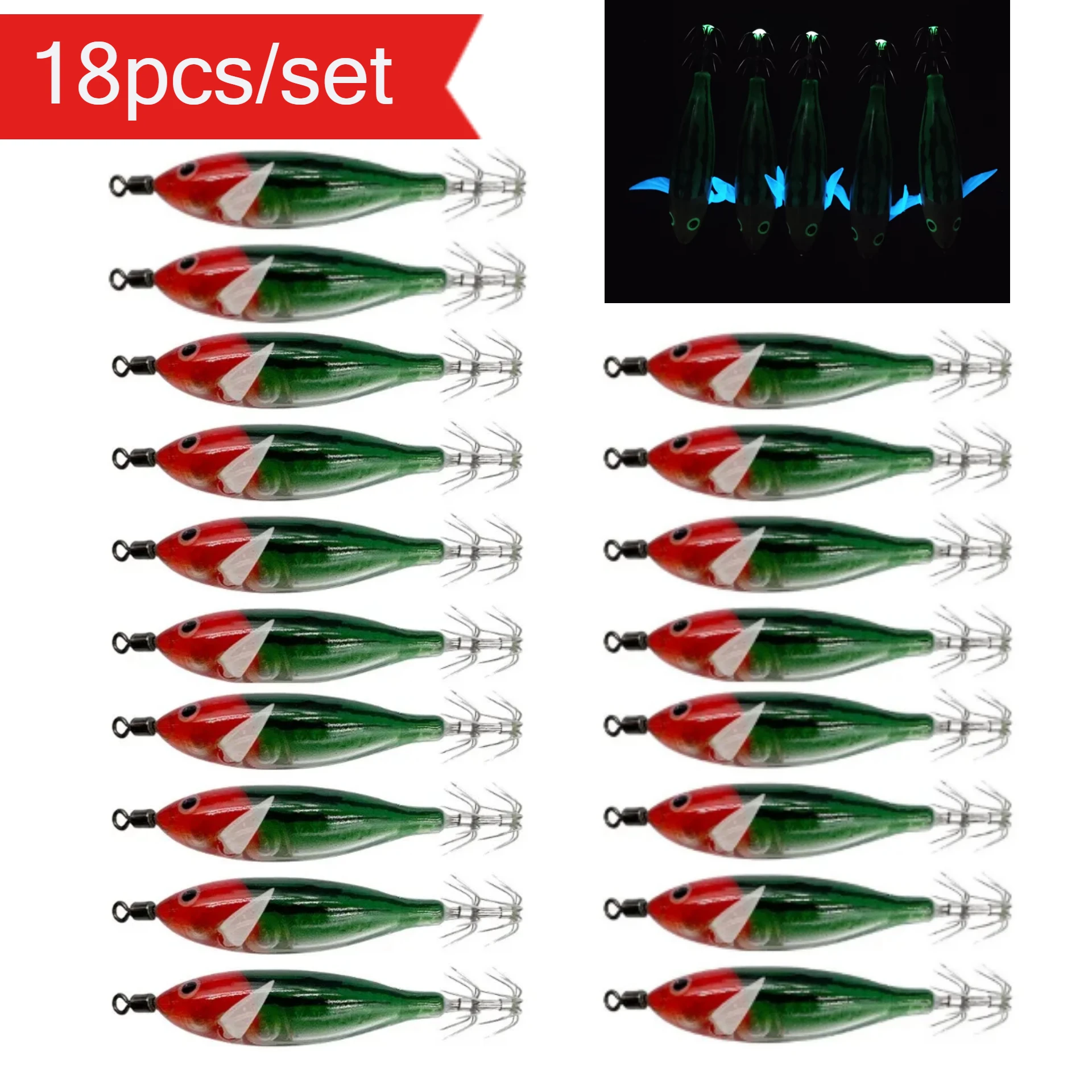 Fishing Hook Jig - 18pcs/set 8cm/ 5.7g Shrimp Fishing Lures