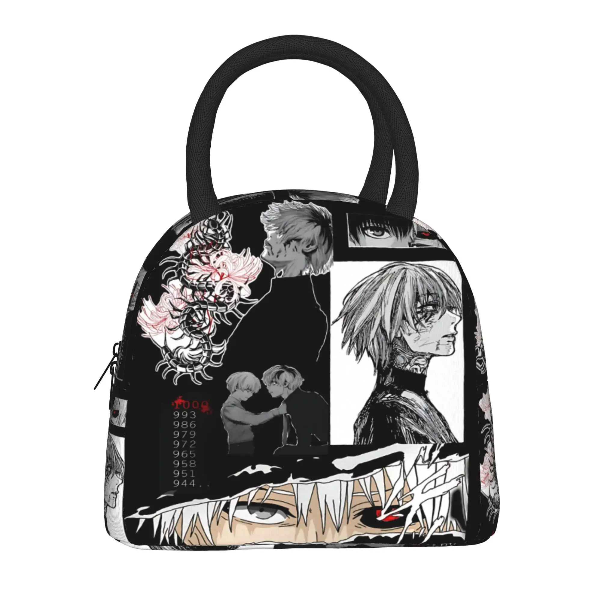 Halloween Tokyo Ghoul Kaneki Insulated Lunch Bag Insulation Bento Pack Rice Bag  bolsa Student Bento Lunch Handbag Insulation