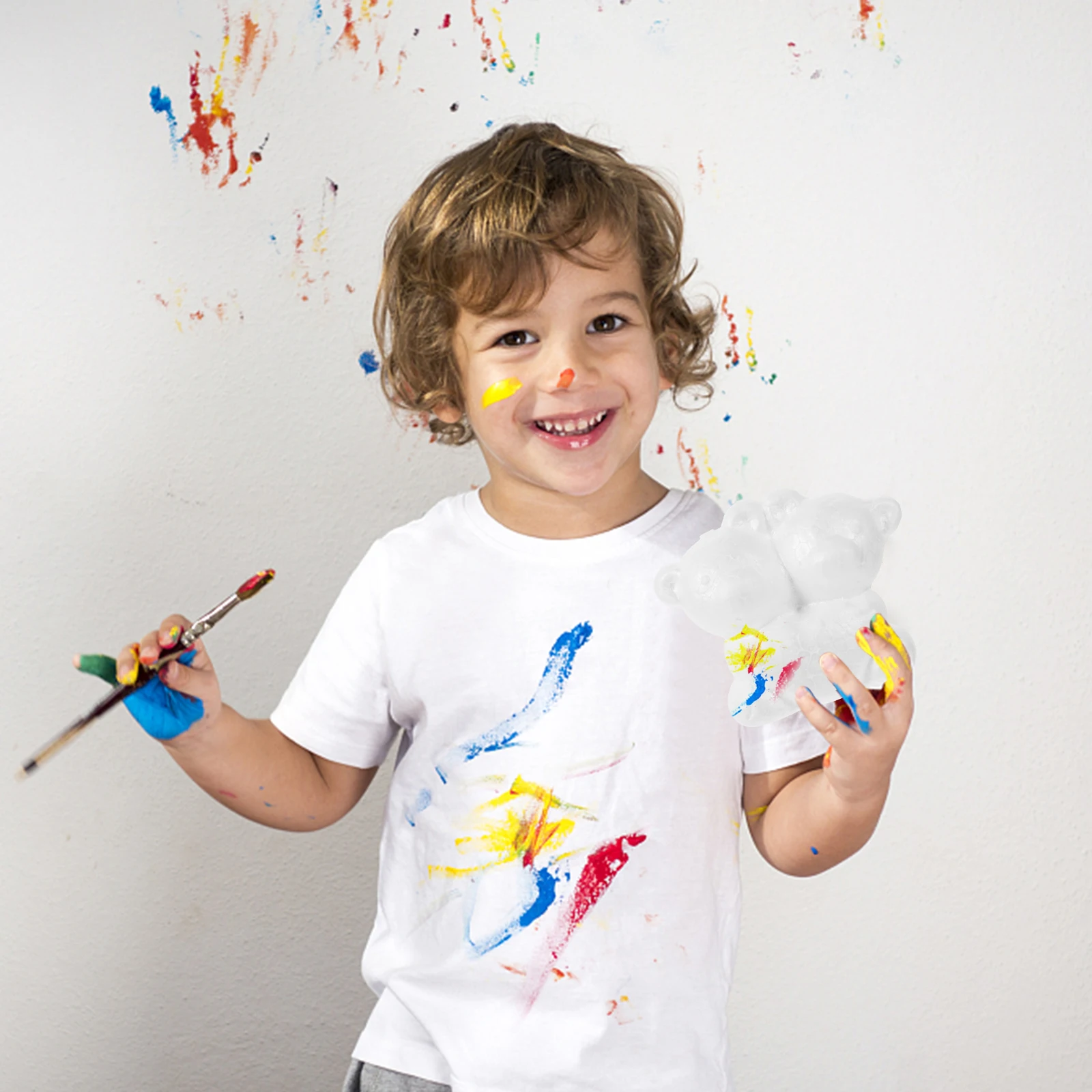 

10pcs Foam White Bear Mold Bear Mold For Diy Craft Kids Animal Sculpture Art Class Educational Decoration Supplies