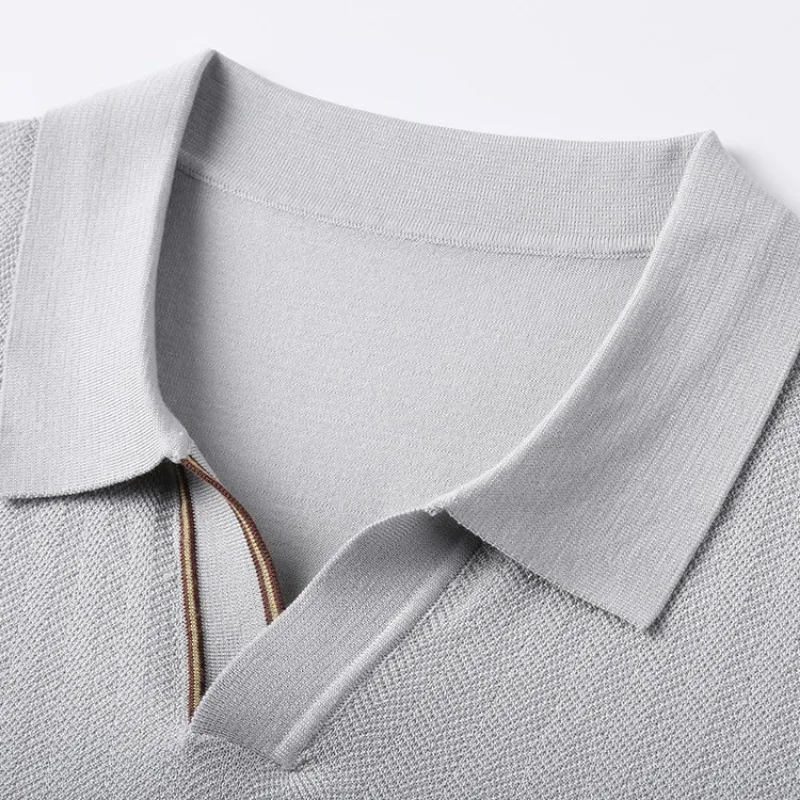 Men's Polo Shirts T Shirt Breathable Luxe Silk Blend Old Money Short Sleeve Casual Summer Knitwear Premium