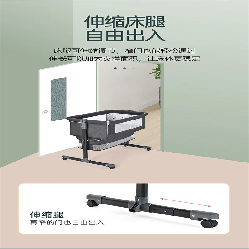 Łóżko szpitalne z szerokim workiem do przechowywania w meczecie z siatką i możliwością zmiany wysokości łóżka przenośne łóżeczko podróżne dla