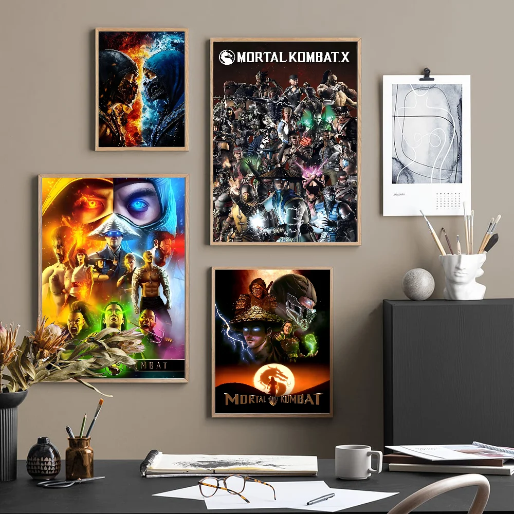 Mortal Kombat Anime Posters Sticky Whitepaper Sticker DIY Room Bar Cafe Kawaii Room Decor