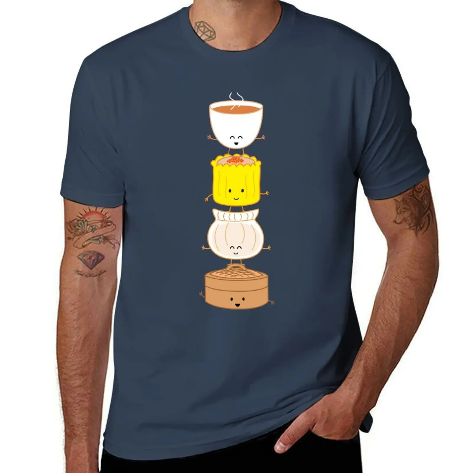 

Dim Sum (har gow siu mai steamer tea) by queenie's cards T-Shirt man t shirt luxury funny t shirts cotton T-Shirt