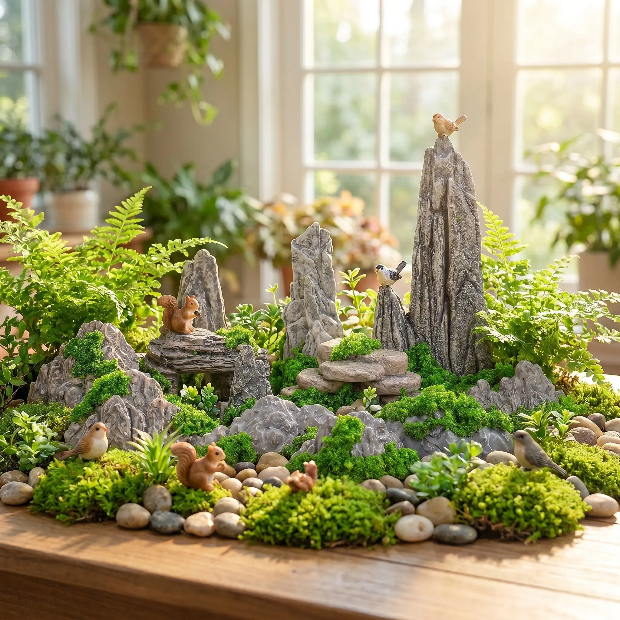 Bonsai Garden Art - 12Pcs 수지 미니 풍경 산 장식