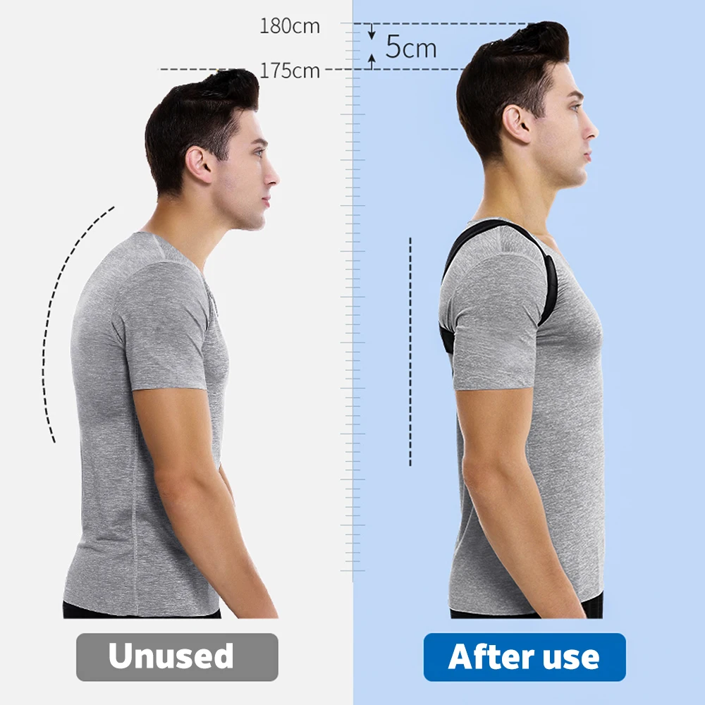 1Pcs Adjustable Posture Corrector Corset Clavicle Spine Posture Correction Back Support Belt Comfortable Soft Strip Corrector