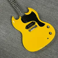 Free Shipping Yellow SG Electric Guitars Yellow Version Mahogany Body Rosewood Fingerboard Black Pickguards