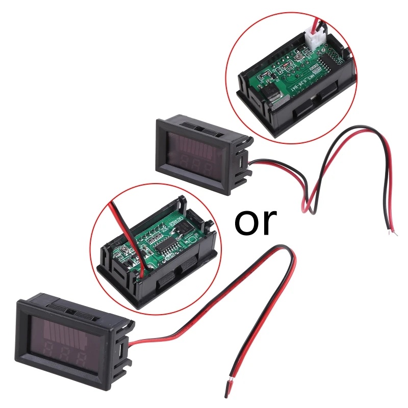 Medidor batería para 12V-72V Capacidad batería Indicador voltaje Indicador batería Du