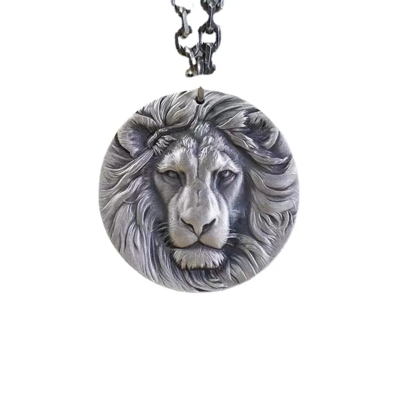 Mens Jewellery Vintage Three-dimensional Lion Head Pendant Necklace Men Punk Party Chain for Men Jewelry Gift collar hombre