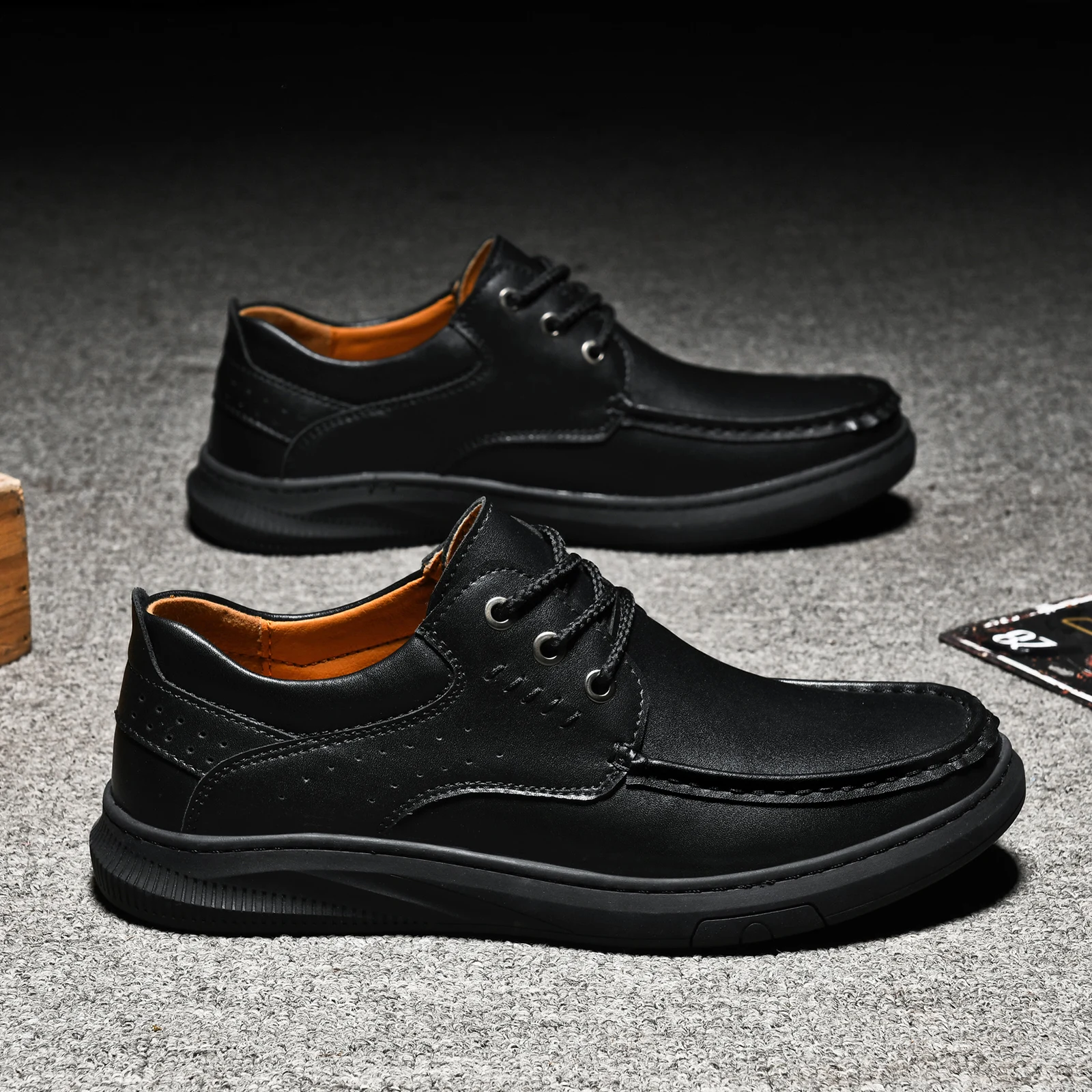 Men's Casual Shoes Four Seasons New Business Meeting Leather Shoes Soft Sole Non-Slip Classic Party Fashion Joker Leather Shoes