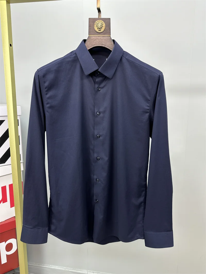 

Classic Bla Long Sve Silk Smooth Drapey Elastic Busin Casual irt No Tagging Premium Quali Slim Fit Faion Urban ...