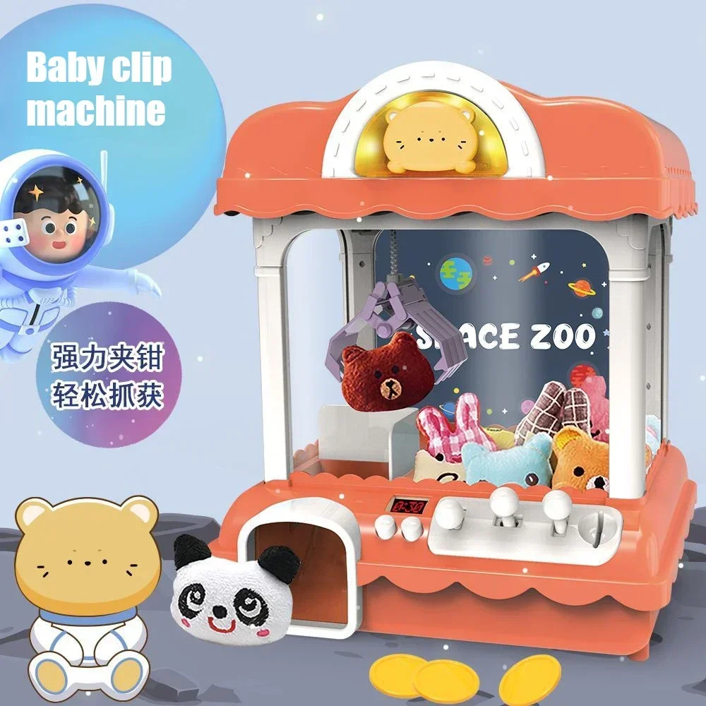 Children's Toys Mini Baby Clip Machine Coin Operated Electric Clip Doll Candy Recreational Machines Small Home Gaming Equipment