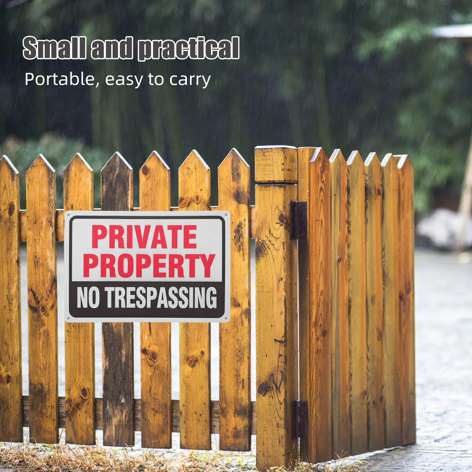 No Trespassing Sign 2pcs Metal Waterproof Private Property Warning Sign Outdoor Security Caution Sign for Home Yard