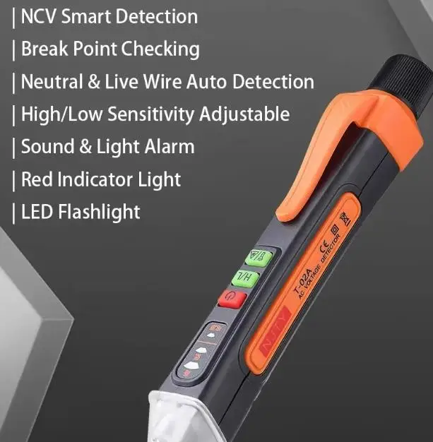 Smart Non-Contact Voltage Tester Pen, 12-1000V AC Voltage Detector & Breakpoint Finder, Portable Household Electrical Tool