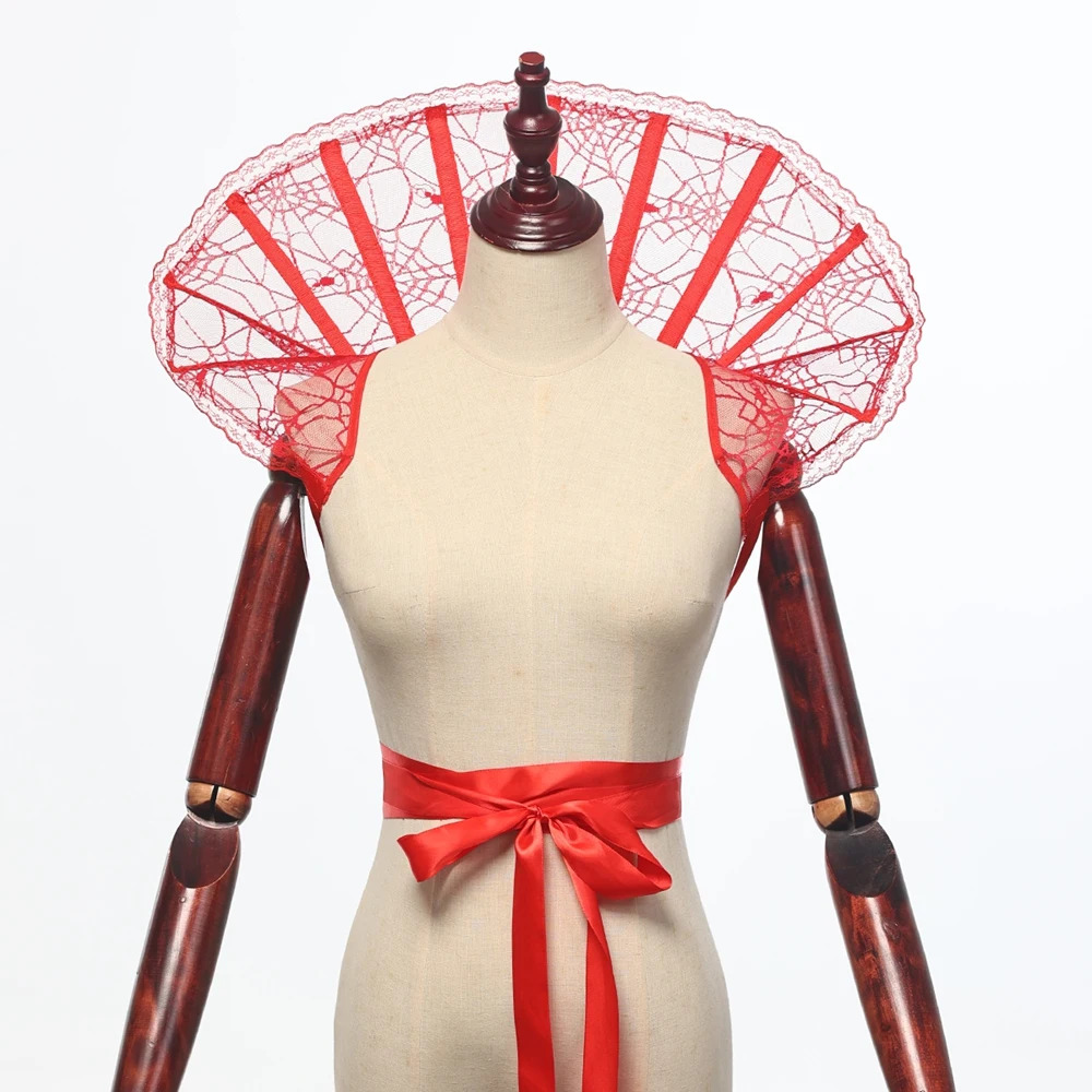 إليزابيث الملكة تأثيري الدانتيل الجوفاء الوقوف الياقة القوطية الشرير الملحقات