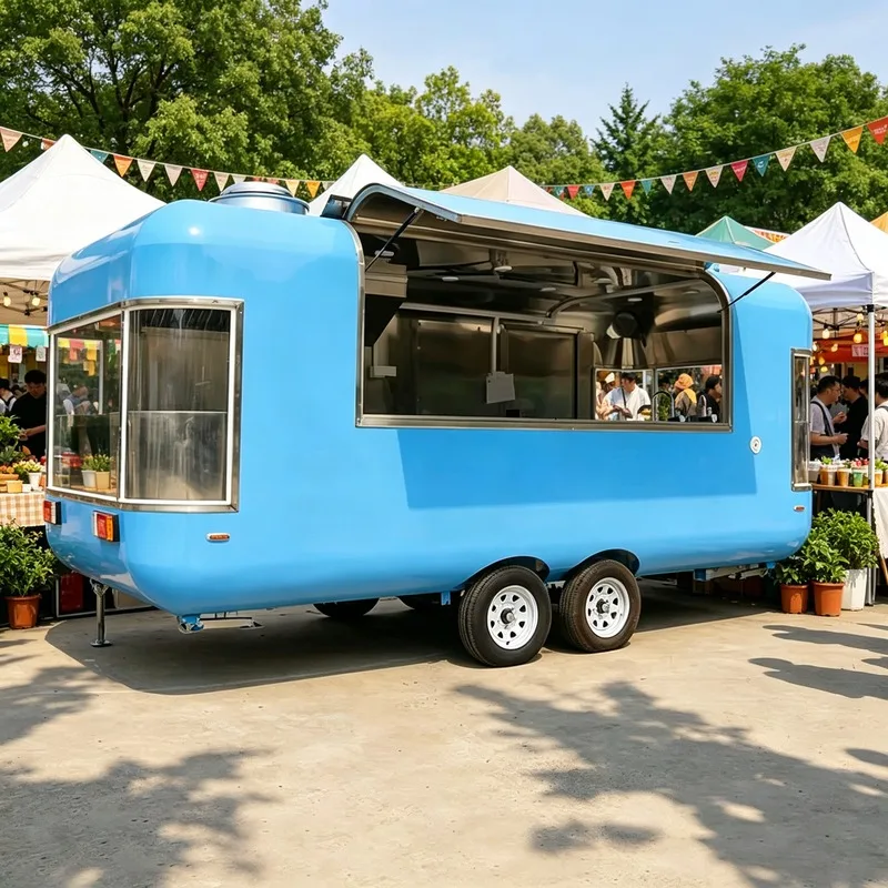 Customizable Mobile Food Trailer Commercial Food Truck With Full Kitchen Hot Dog Pizza Ice Cream Shop