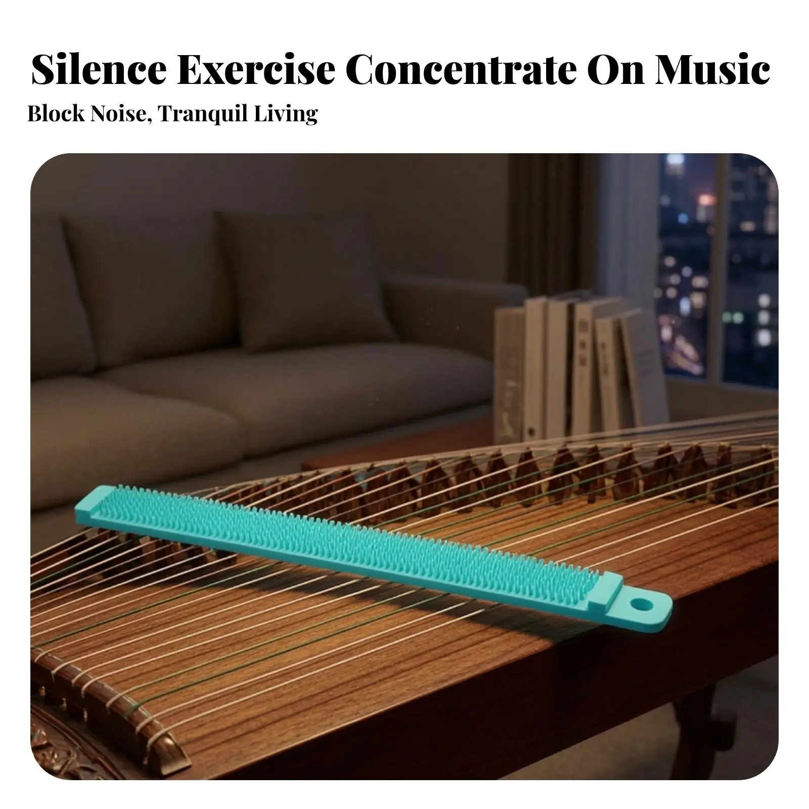 Silent Practice Strip Silicone Guzheng String Mute Narrow Flexible Band for Focused Home Training and Dorm Use view 2