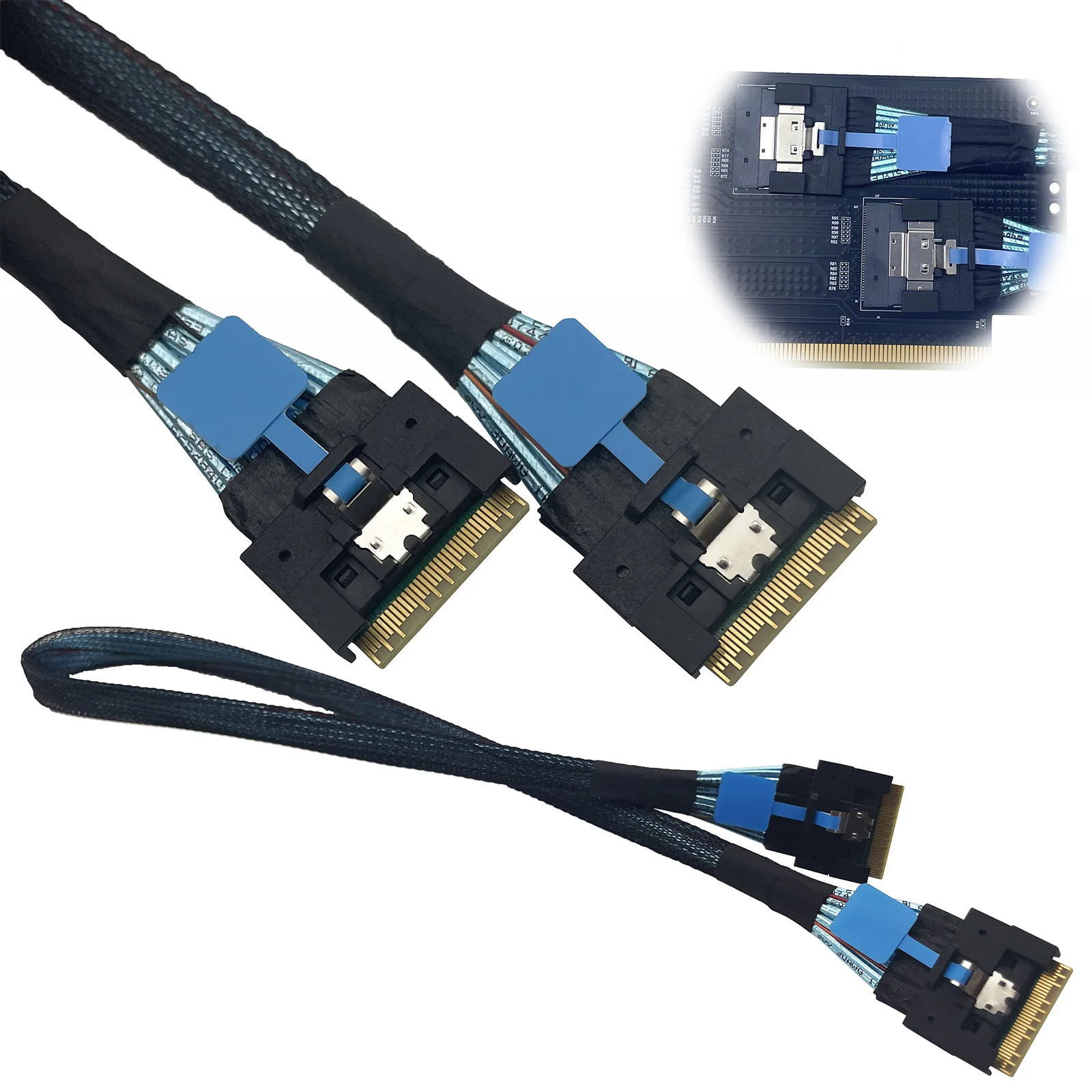 Discrete GPU Graphics Card U.2 SSD Extension Adapter Baseplate PCI Express 4.0 X16 to SlimSAS SFF-8654 8i Converter Riser Cables