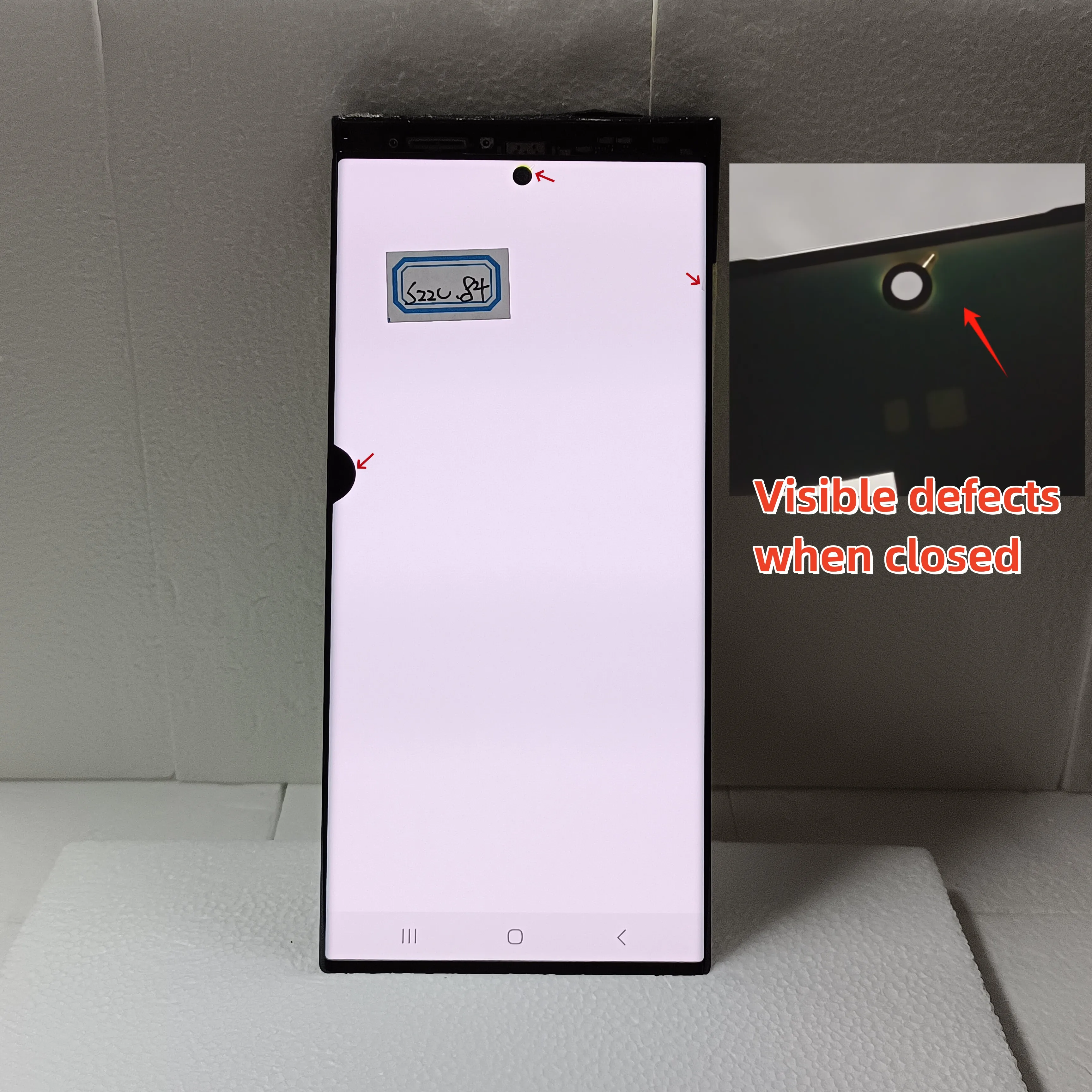 Super AMOLED LCD Display Touch Screen Digitizer Assembly 100% Test For Samsung Galaxy S22 Ultra LCD S908 S908B S908U with Defect