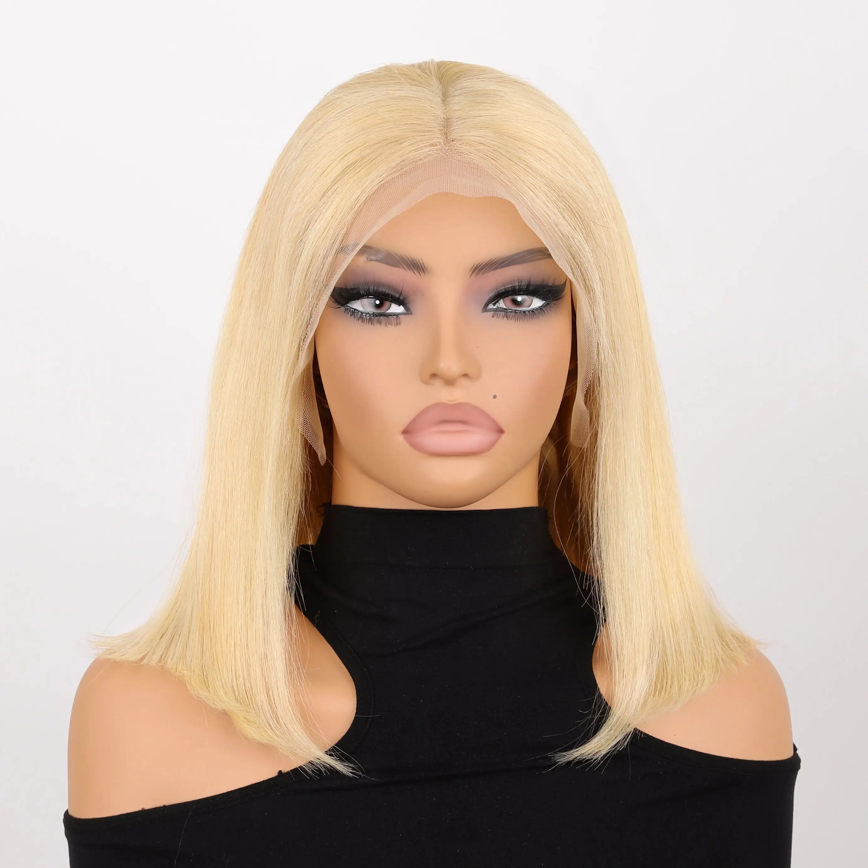 

613Blonde Full Frontal Wigs 13x4 Frontal Short Bob Human Hair Wigs