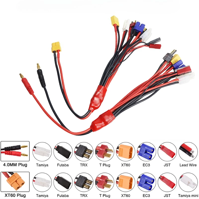 1Pcs / 3Pcs XT60 4.0MM Banana Connector To XT60 JST Futaba T Plug 8 in 1 Charging Adapter Converter for Imax B6AC Lipo Battery