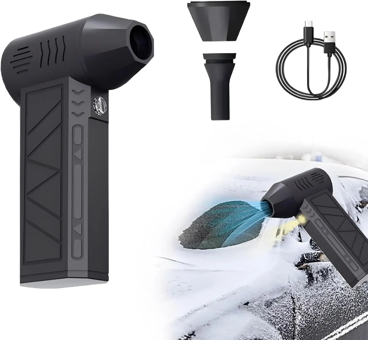 منفاخ الثلج بمروحة عنيفة 4 سرعات من النوع C شحن سريع منفاخ هواء قوي مكنسة كهربائية منفاخ غبار توربو بدون فرش #5