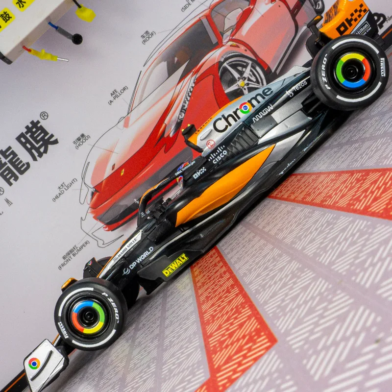 CCA 1:24 ماكلارين MCL60 UK F1 سباق سبيكة نموذج ثابت زخرفة السيارة العجلة الأمامية يمكن تدوير