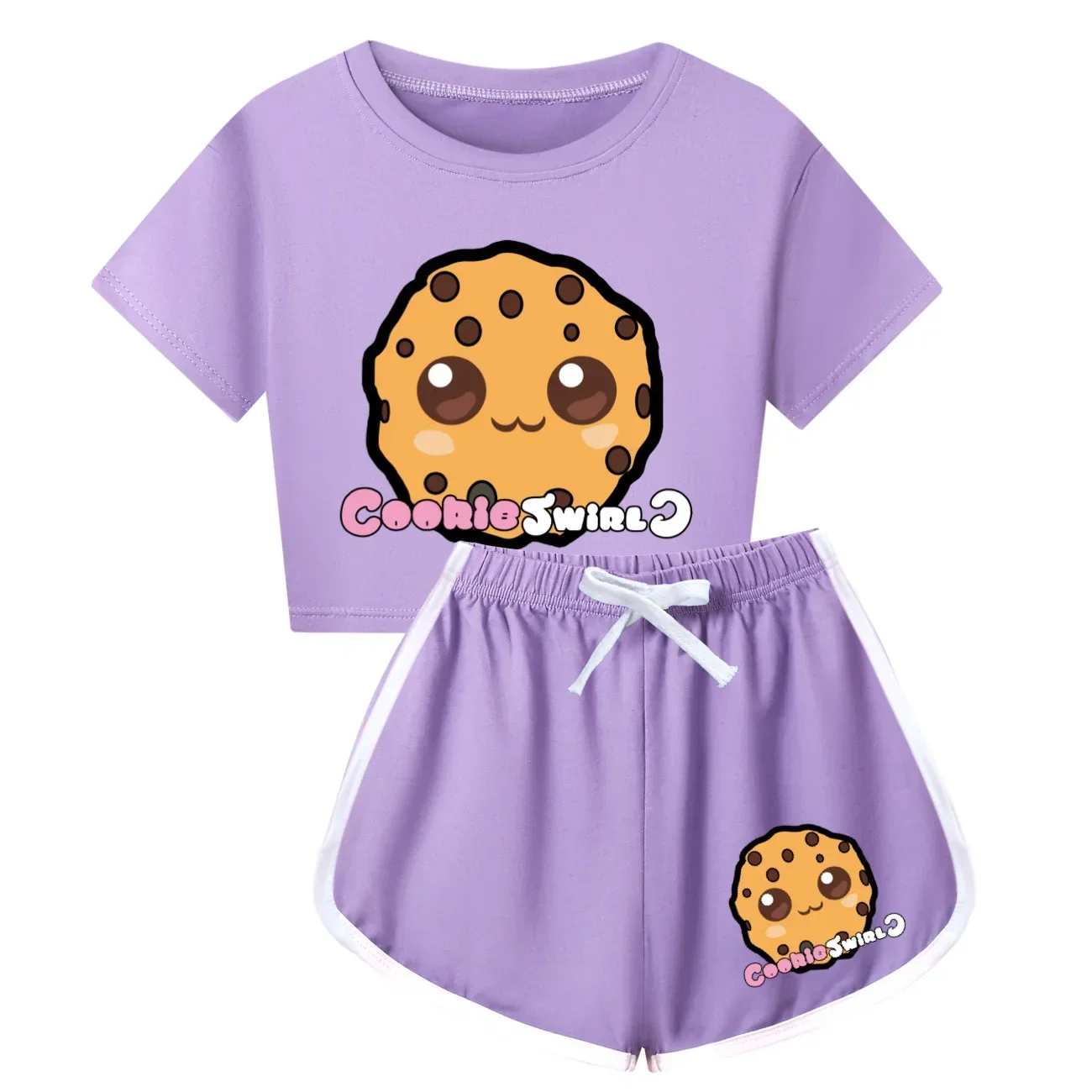 

Kids COOKIE SWIRL C Clothing Set Girls Summer Kids midriff-baring T shirt +Pants 2-piece set Baby Clothing Sport outfits Pyjamas