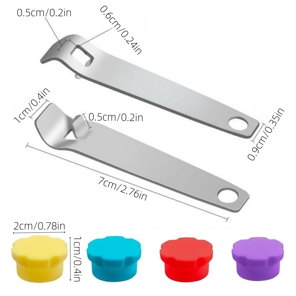 Mini Vial Opener 2-Pack, Stainless Steel 3ml Glass Vial Caps, Peptide Vial Caps, Silicone Protective Caps Glass Vials(4Pcs)