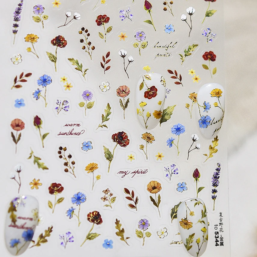 Fiore vivido Fiore di campo Lavanda Giglio Margherita Camelia Fiore di pesco Magnolia Rosa Poesia Chic Frangipani Nail Art Stickers Decalcomanie