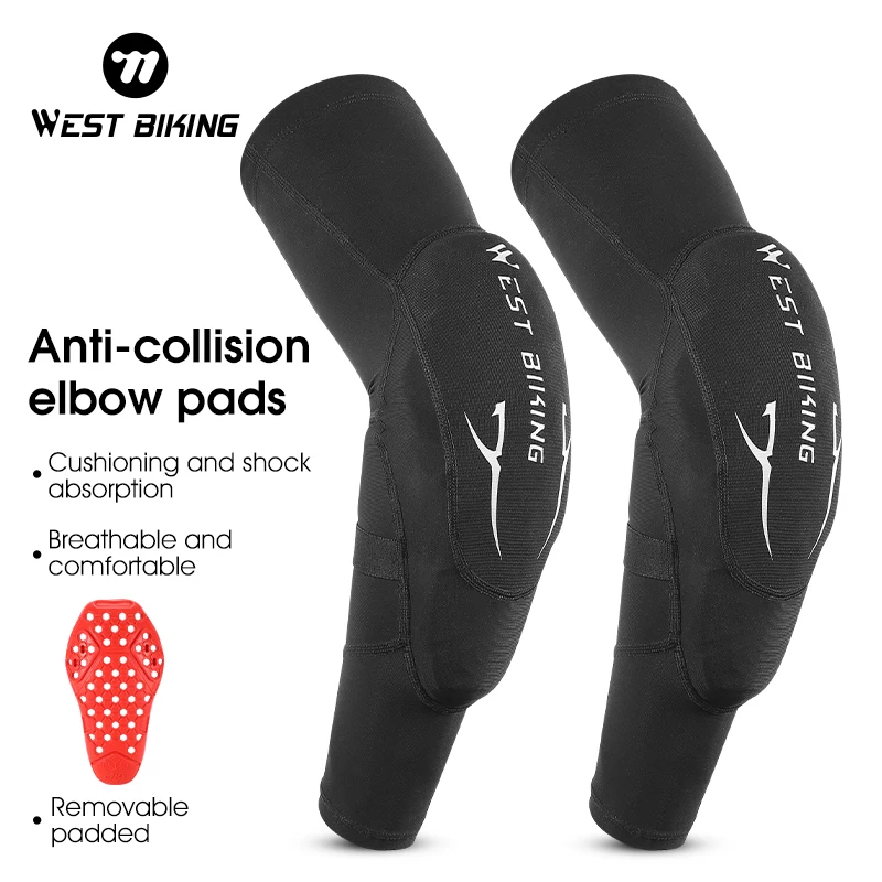 WEST BIKING-coderas anticolisión para hombre, Protector de brazo cómodo con absorción de impacto, para deportes al aire libre, Fitness, ciclismo