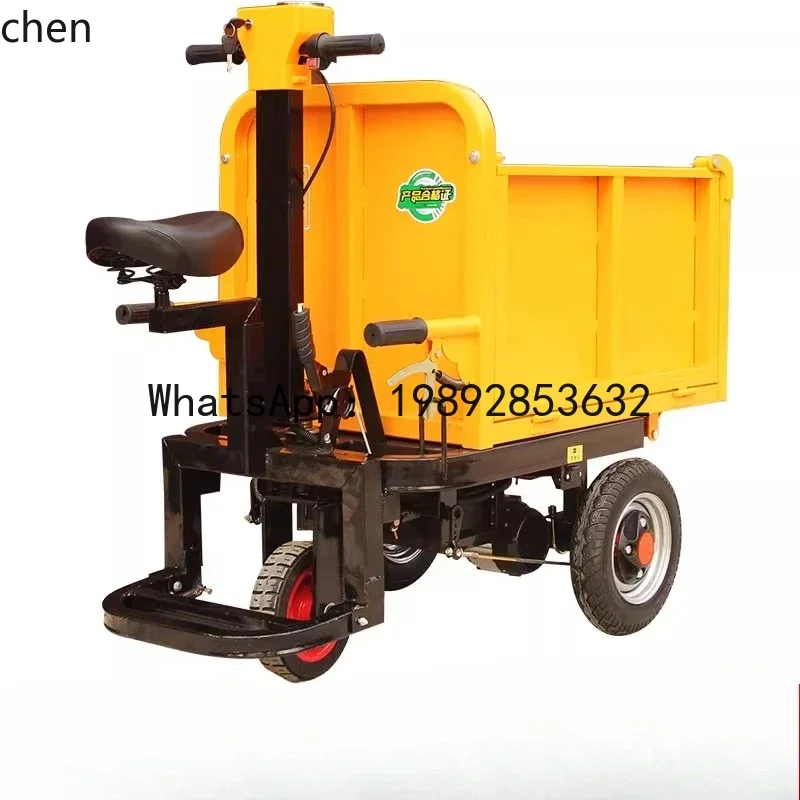 JX  construction site trolley three-wheel gray bucket salad cement feeding truck tipping bucket breeding manure truck