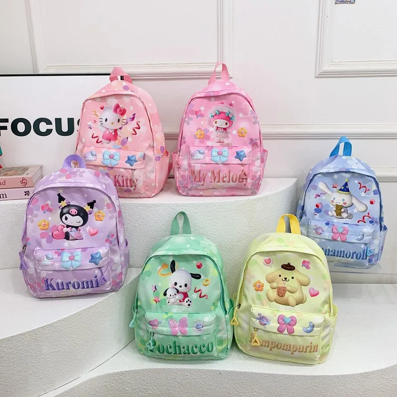 

New Sanrio Cartoon Backpack Kawaii Hello Kitty Cinnamoroll Melody Large Capacity Ultra Light Backpack Children's Birthday Gift
