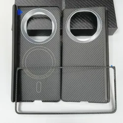 Asdipsa Genuine Carbon Fiber For Magsafe Case For HUAWEI Mate X6 MateX6 Matte Thin Magnetic Leather Flip Hinge Axis Back Cover