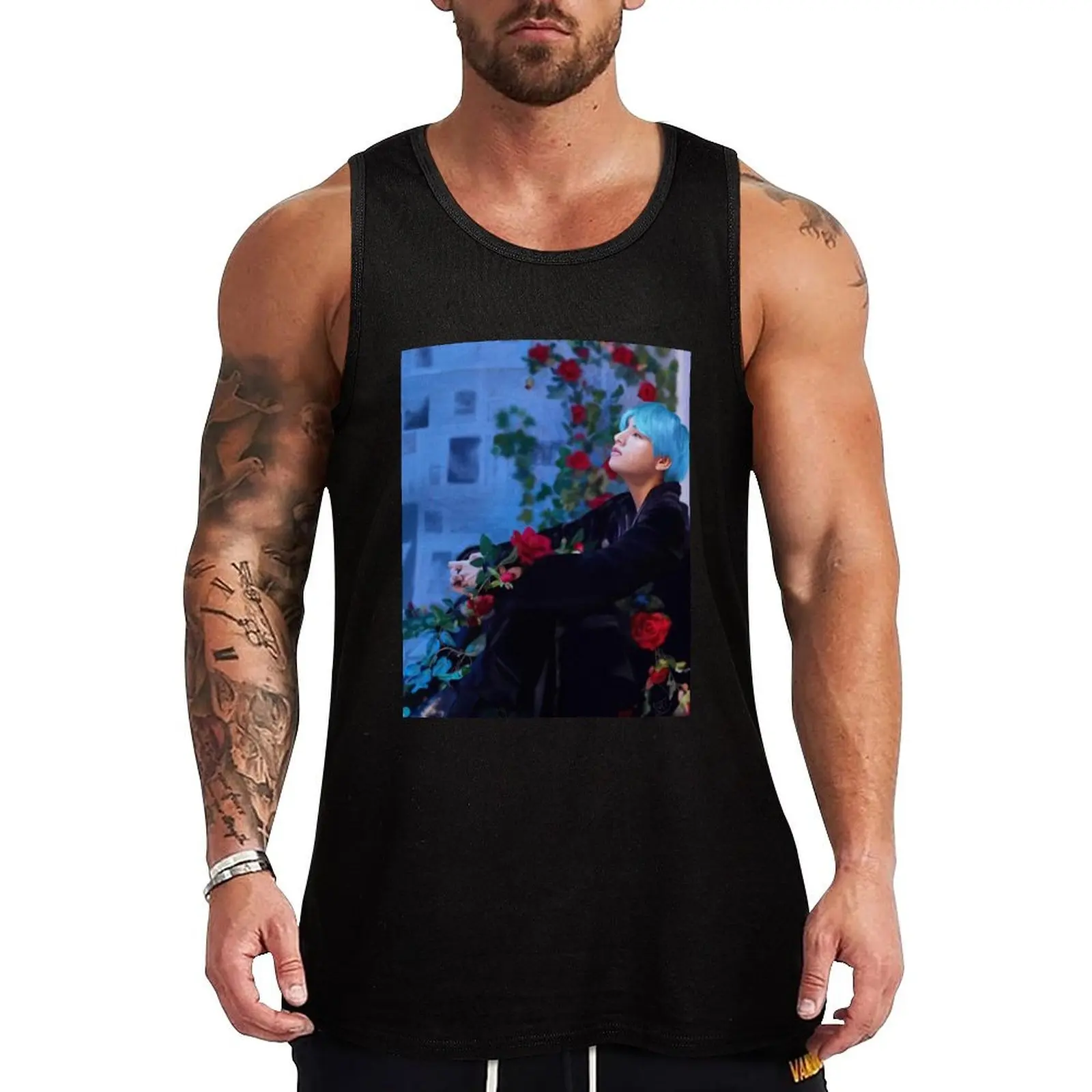 

Taehyung Tank Top Men's clothes luxury style bodybuilding t shirt T-shirt sports