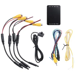 4 Way Cameras Switch System 360 View Car Camera Control Box for Rear Front Camera Rear View Backup Cameras for Car