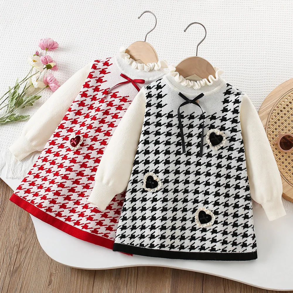 

Girls Knitted Dresses Autumn Winter Children Woolen Jersey Sweaters Dress For Baby Girl Clothes Kids Princess Party Outfits 5 6Y